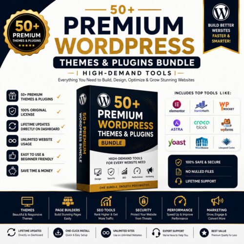 50+ Premium WordPress Themes & Plugins Bundle | High-Demand Tools