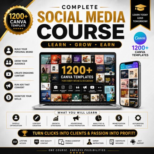 Canva teplates 1200+ Canva Templates Bundle | Social Media, Business & Marketing Templates